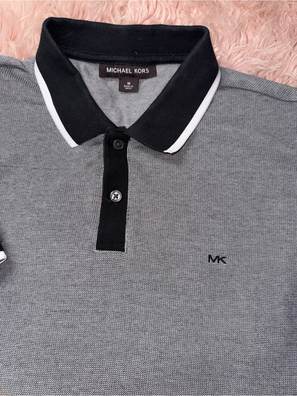 Michael Kors Grey Polo with Black Trim. Size M
